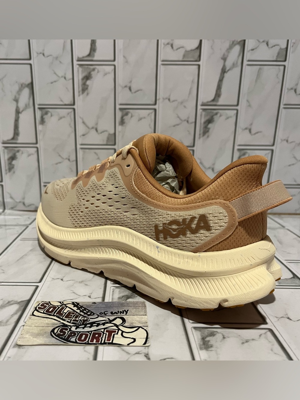 New Hoka One One Kawana 2 Running Training Walking Shoes Cream White Womens - Picture 9 of 13
